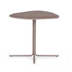 Chocolate Finish Coffee Table with 24-Inch Top and Metal Legs – Pantê Line