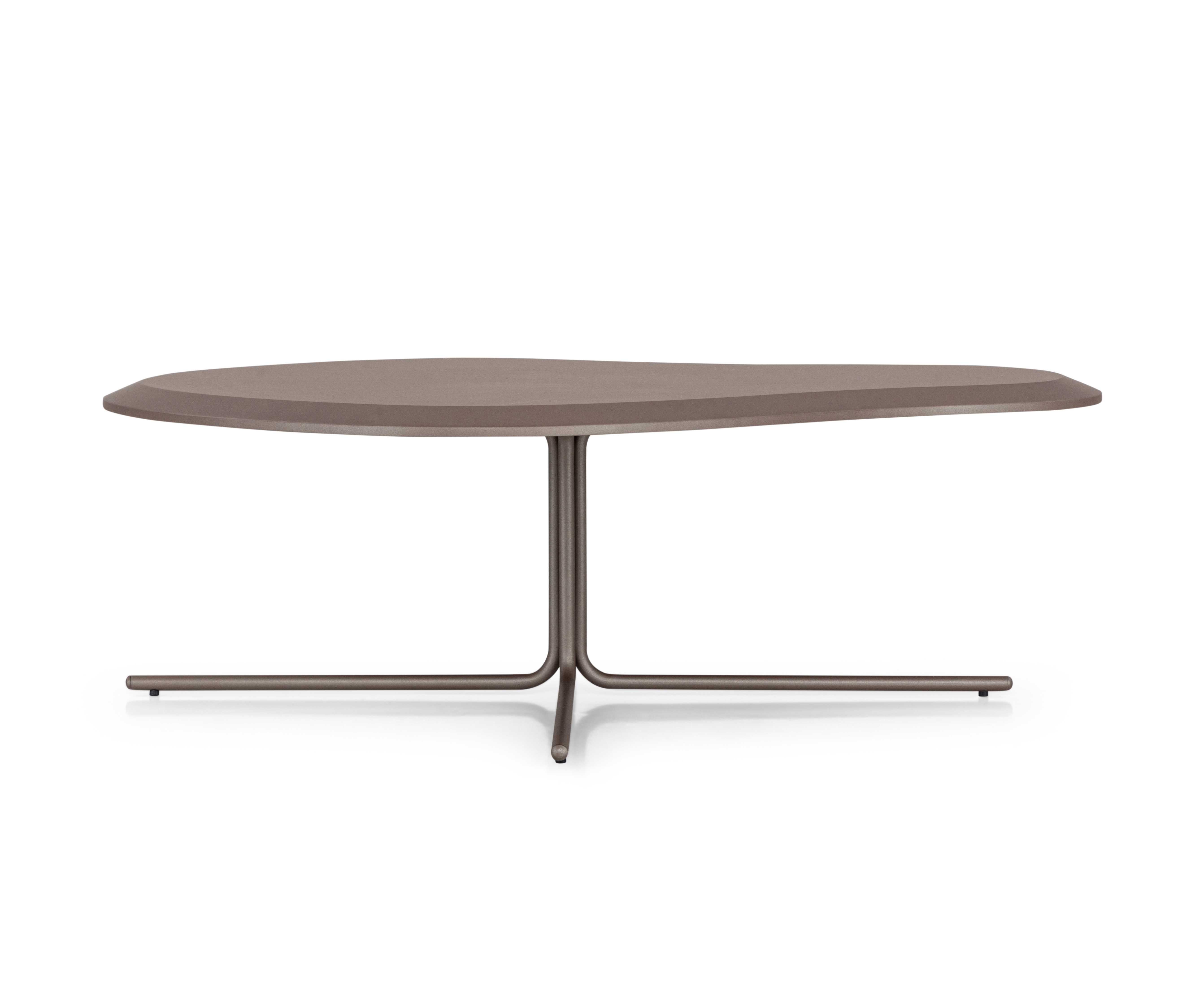 Anpassbarer Couchtisch in Schokoladenoptik mit organischer 39-Zoll-Platte - Pantê Line (Moderne) im Angebot