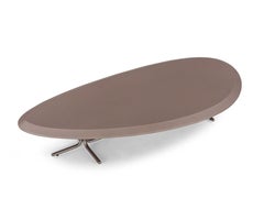 Table basse en finition chocolat avec plateau de 47 pouces et pieds en métal - Pantê Line