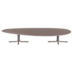 Coffee Table in Chocolate Finish with 47-Inch Top and Metal Legs – Pantê Line