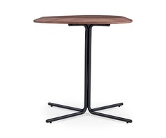 Tavolino da caffè da 20 pollici con finitura noce e base nera metallizzata - Collection'S