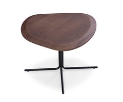 Walnut Finish 24-Inch Coffee Table with Black Metallic Base - Pantê Collection