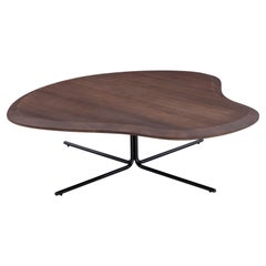 Pante Coffee Table in Walnut Wood Finish and Black Legs 39''