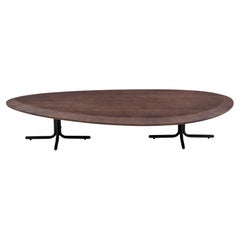 Pante Coffee Table In Walnut Wood Finish and Black Legs 47''