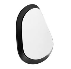 Schwarzer Holzspiegel mit organischem Design und mattem Finish - Pantê Serie