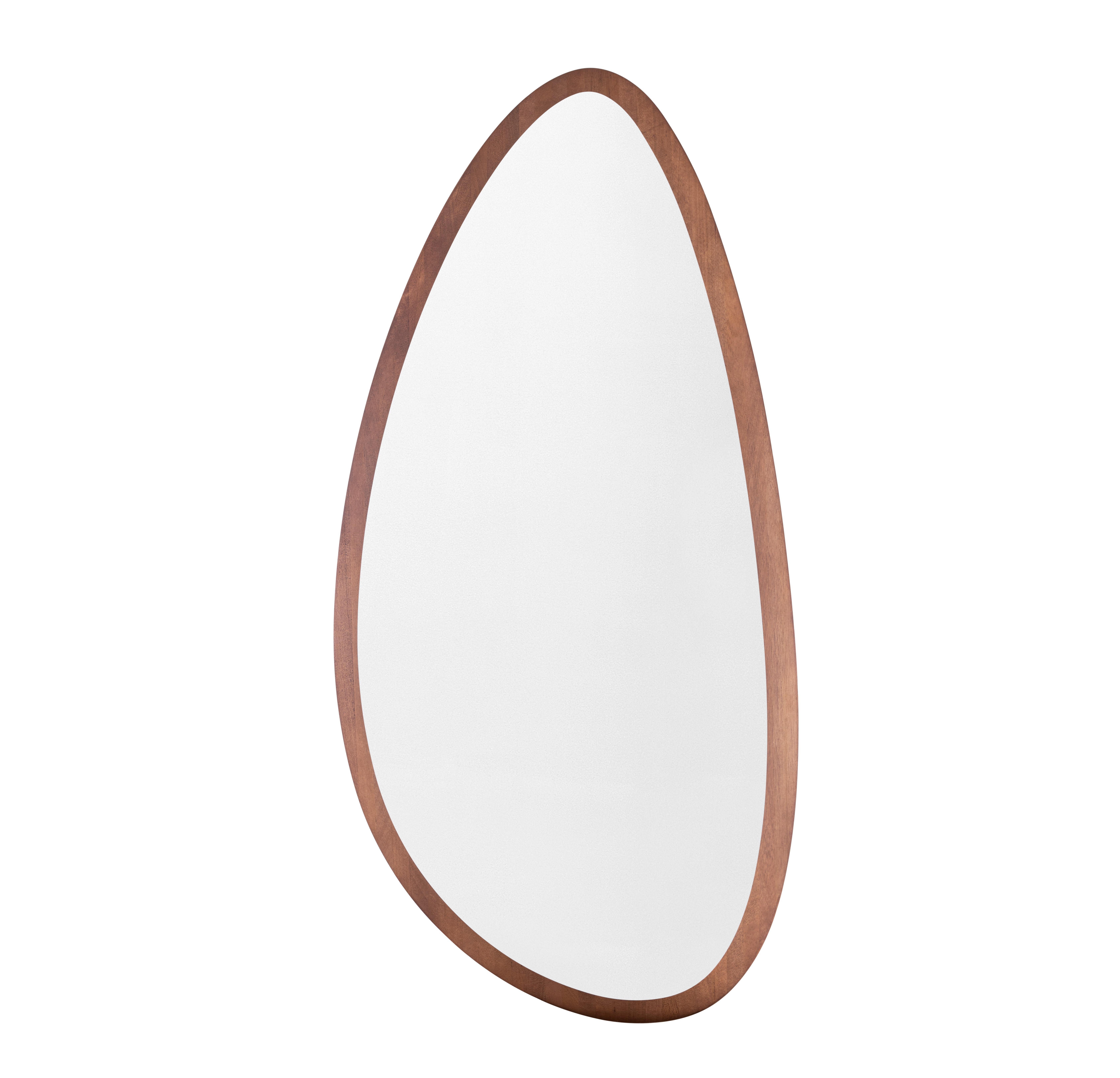 Pante Mirror in Walnut Wood Finish, Set of 4 In New Condition For Sale In Miami, FL