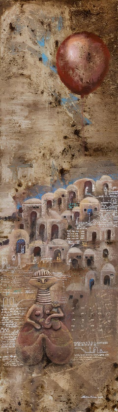 Blessed Village - Painting, Mixed media on canvas