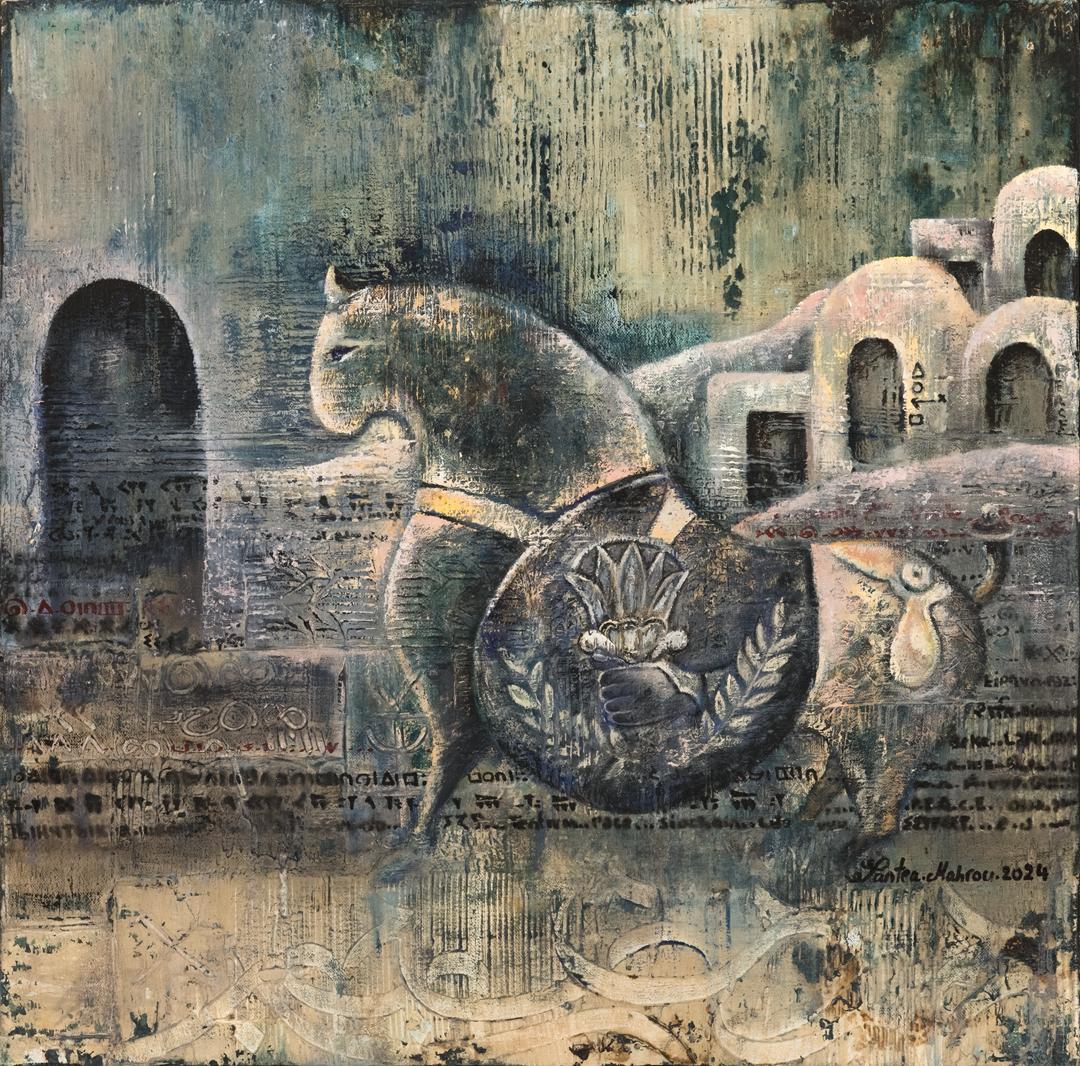 Herold des Friedens - Gemälde, Mischtechnik auf Leinwand