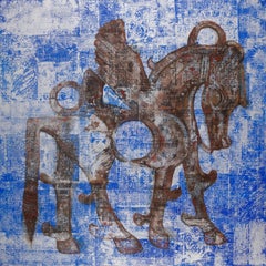 The Oracle Horse - Painting, Mixed media on canvas