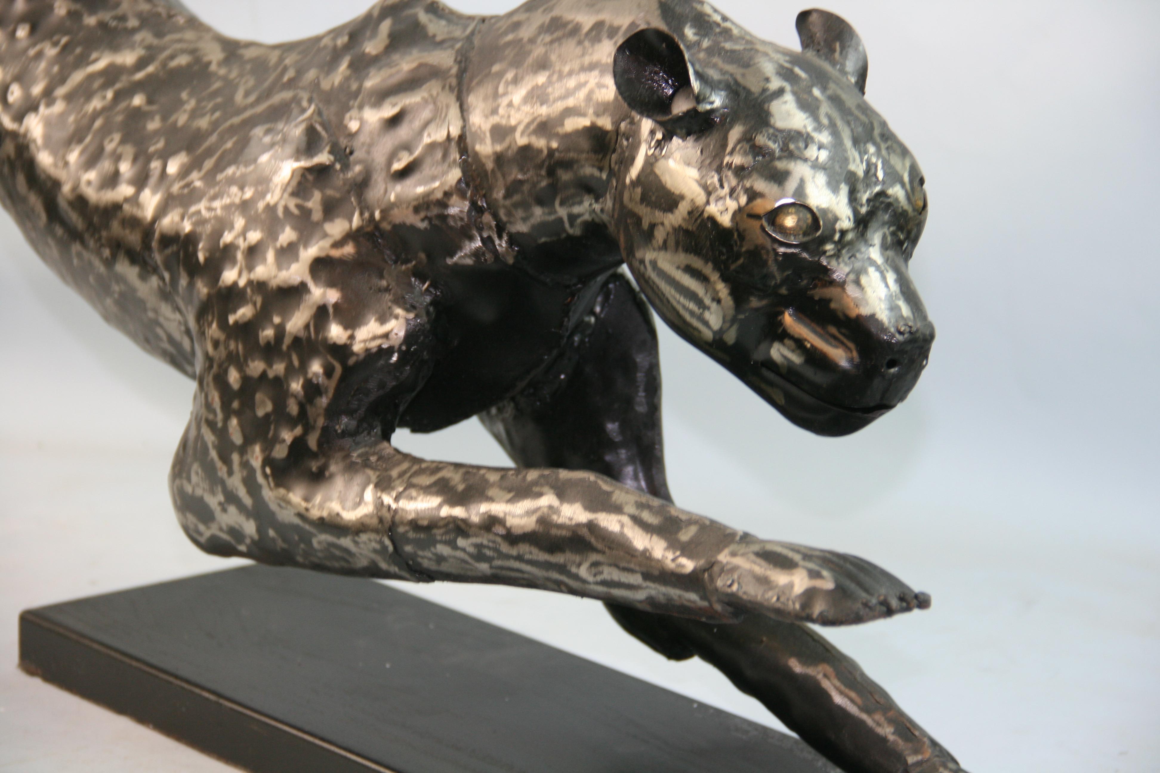 Panter Large Scale Metal Sculpture In Good Condition For Sale In Douglas Manor, NY