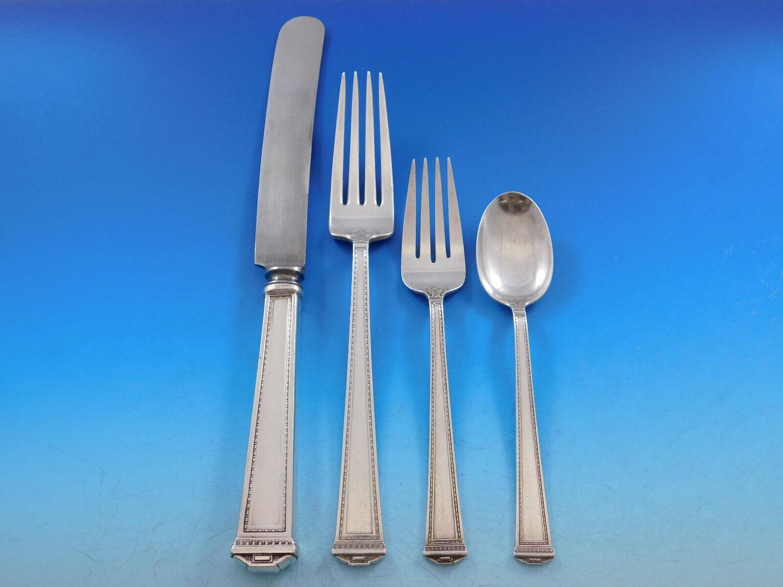 Dinner Size Pantheon by International sterling silver flatware set - 88 pieces. This set includes:

12 Dinner Size Knives, 9 3/4