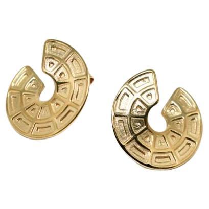 Pantheon Dome Gold Plated Silver Earrings by CoRo Jewels For Sale