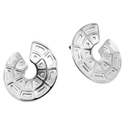 Pantheon Dome Silver Earrings by CoRo Jewels For Sale
