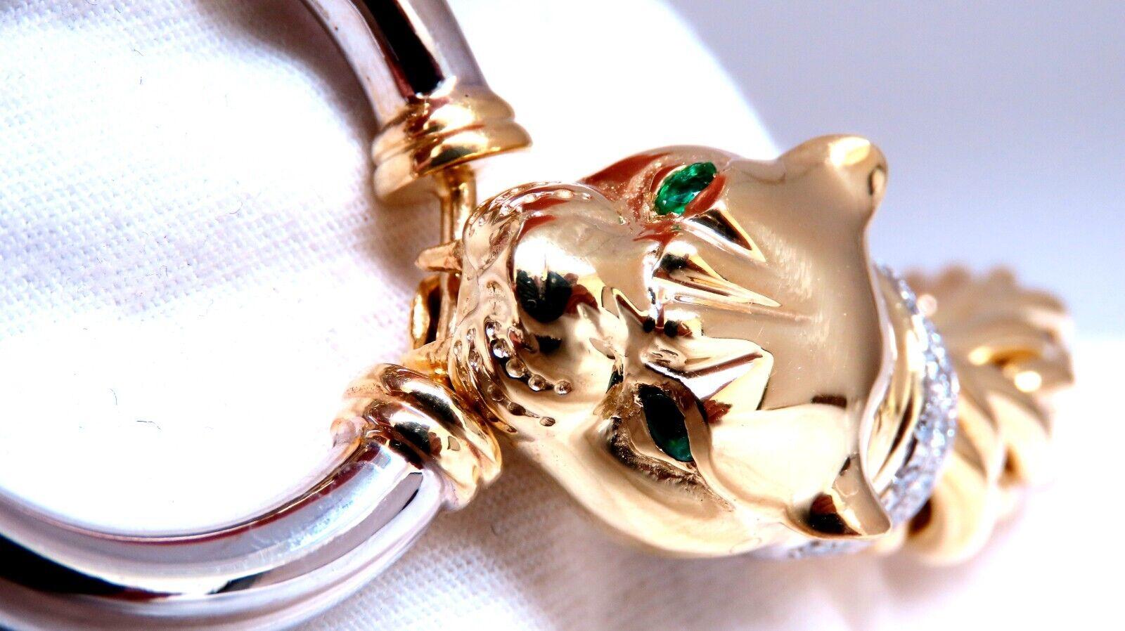 Panther Biting Ring Necklace .90ct Natural Diamonds Choker Necklace 14 Karat 1