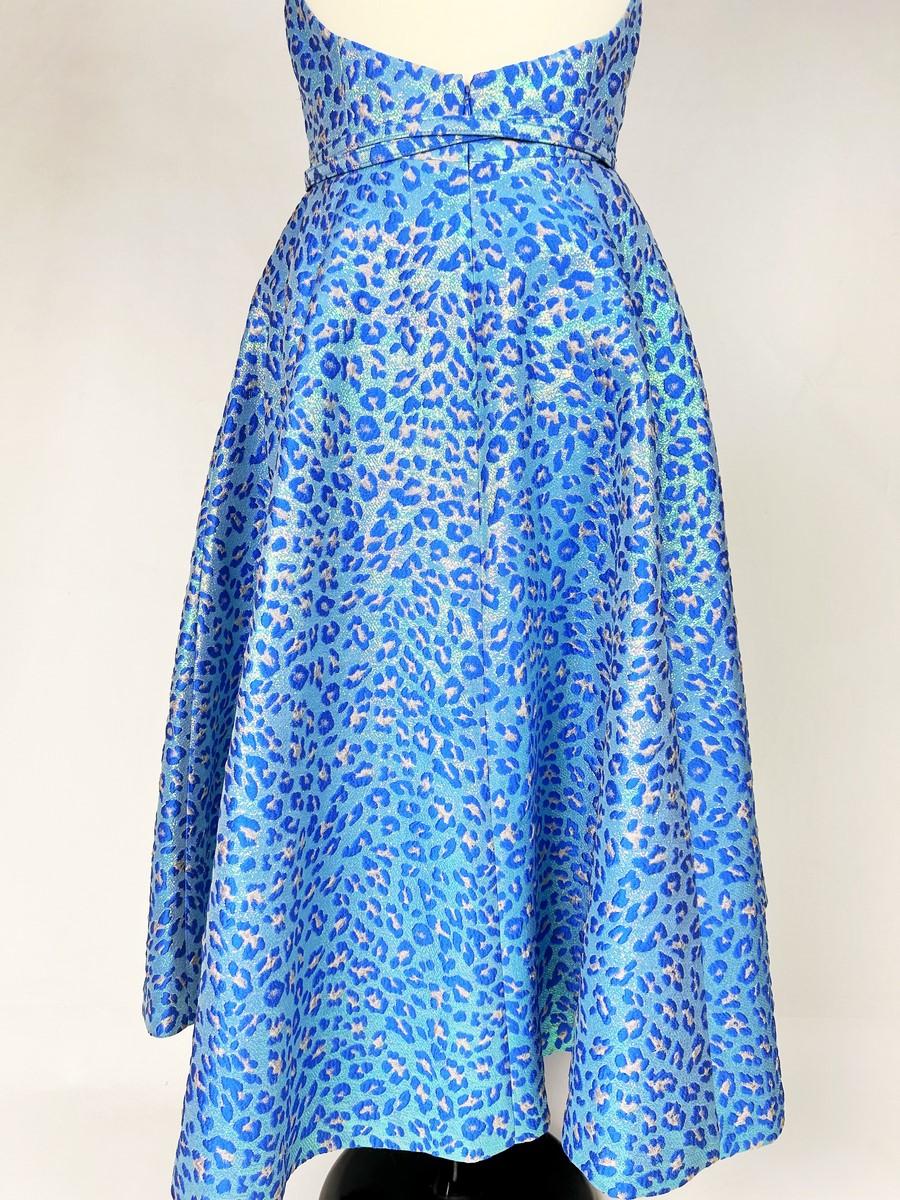 Panther blue lurex dress by Maria Grazia Chiuri for Christian Dior Pre-fall 2021 For Sale 6