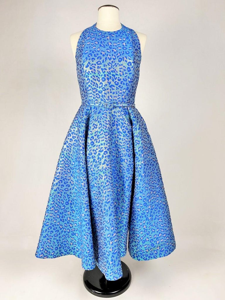 Vestido de lúrex azul pantera de Maria GRAZIA CHIURI para