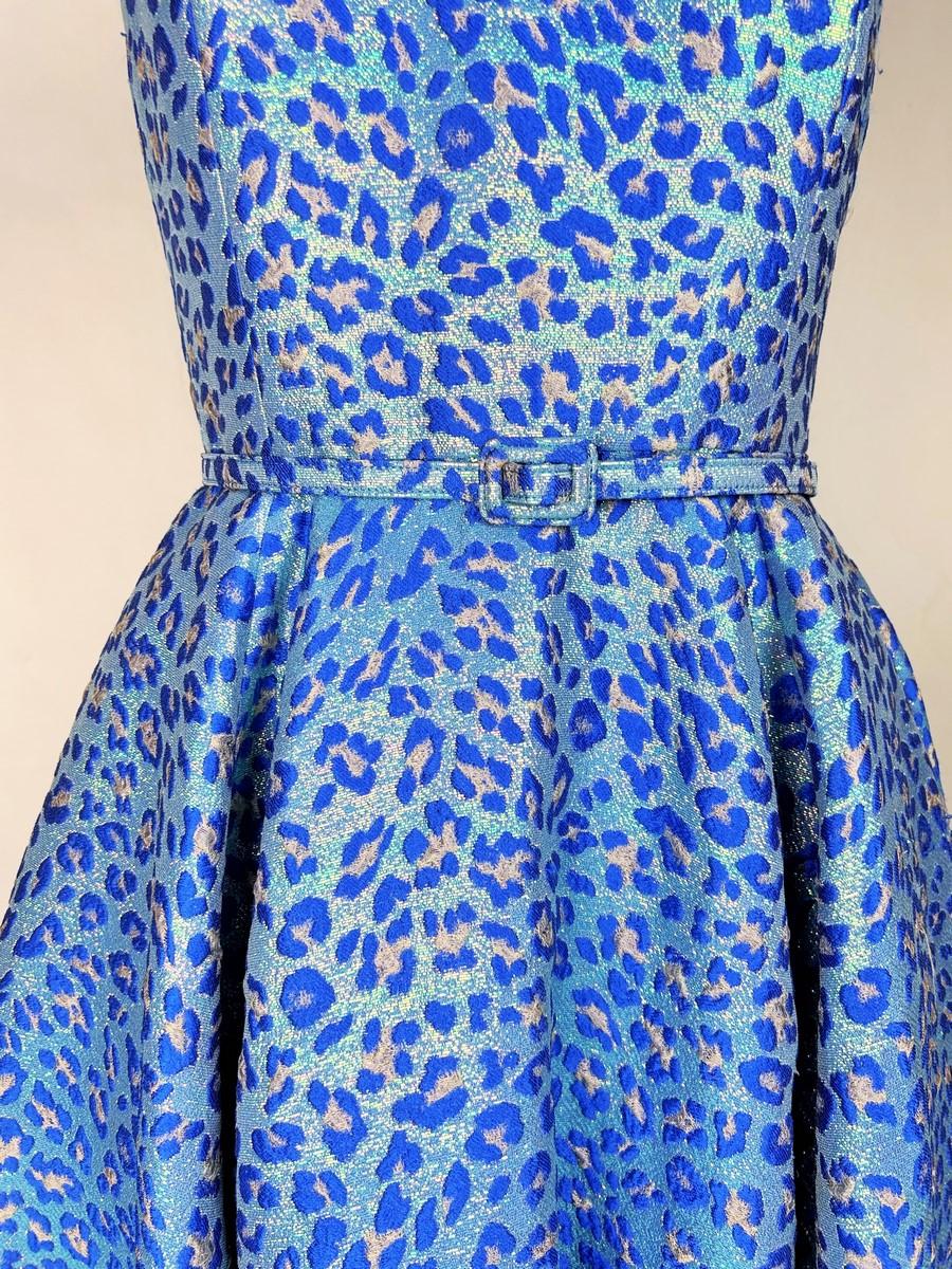 Women's Panther blue lurex dress by Maria Grazia Chiuri for Christian Dior Pre-fall 2021 For Sale