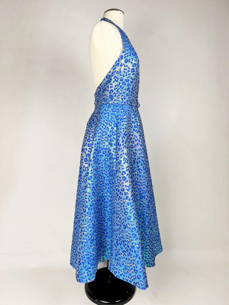Panther blue lurex dress by Maria Grazia Chiuri for Christian Dior Pre-fall 2021 For Sale 3