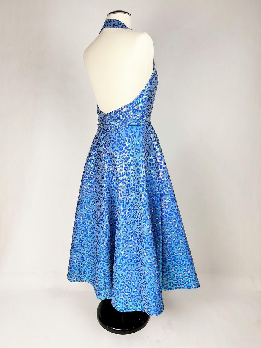 Panther blue lurex dress by Maria Grazia Chiuri for Christian Dior Pre-fall 2021 For Sale 4