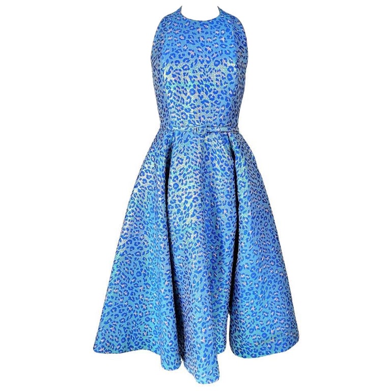 Panther blue lurex dress by Maria Grazia Chiuri for Christian Dior Pre-fall  2021 For Sale at 1stDibs
