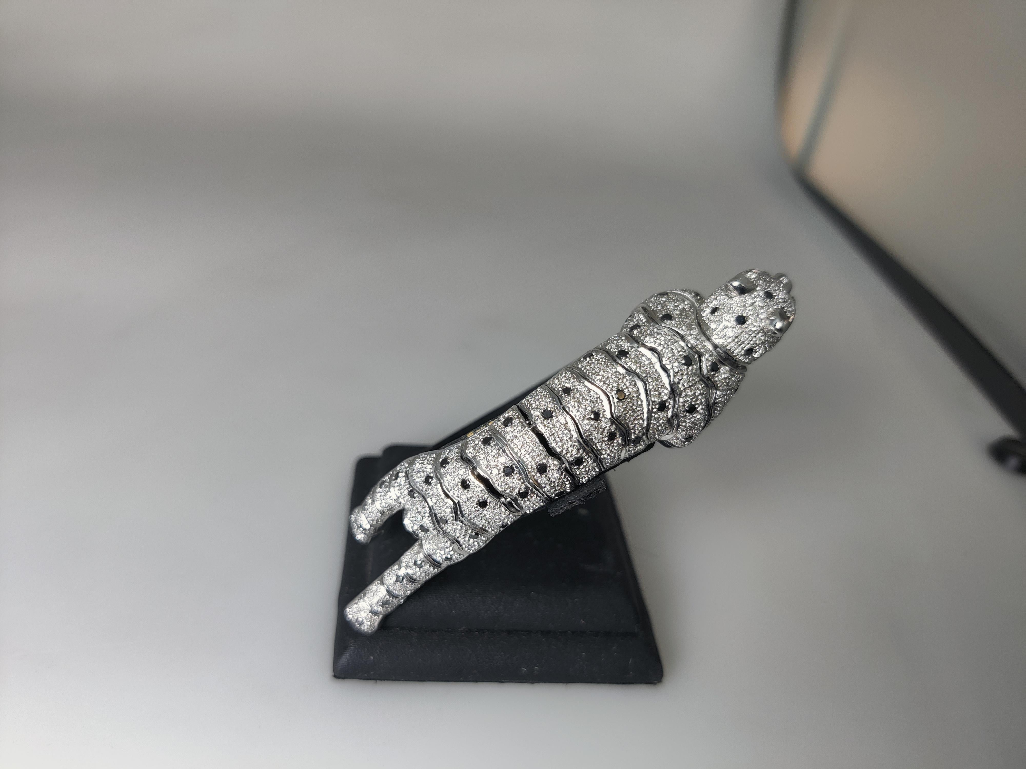 Broche Pulsera Pantera 18 K Diamantes en venta 3