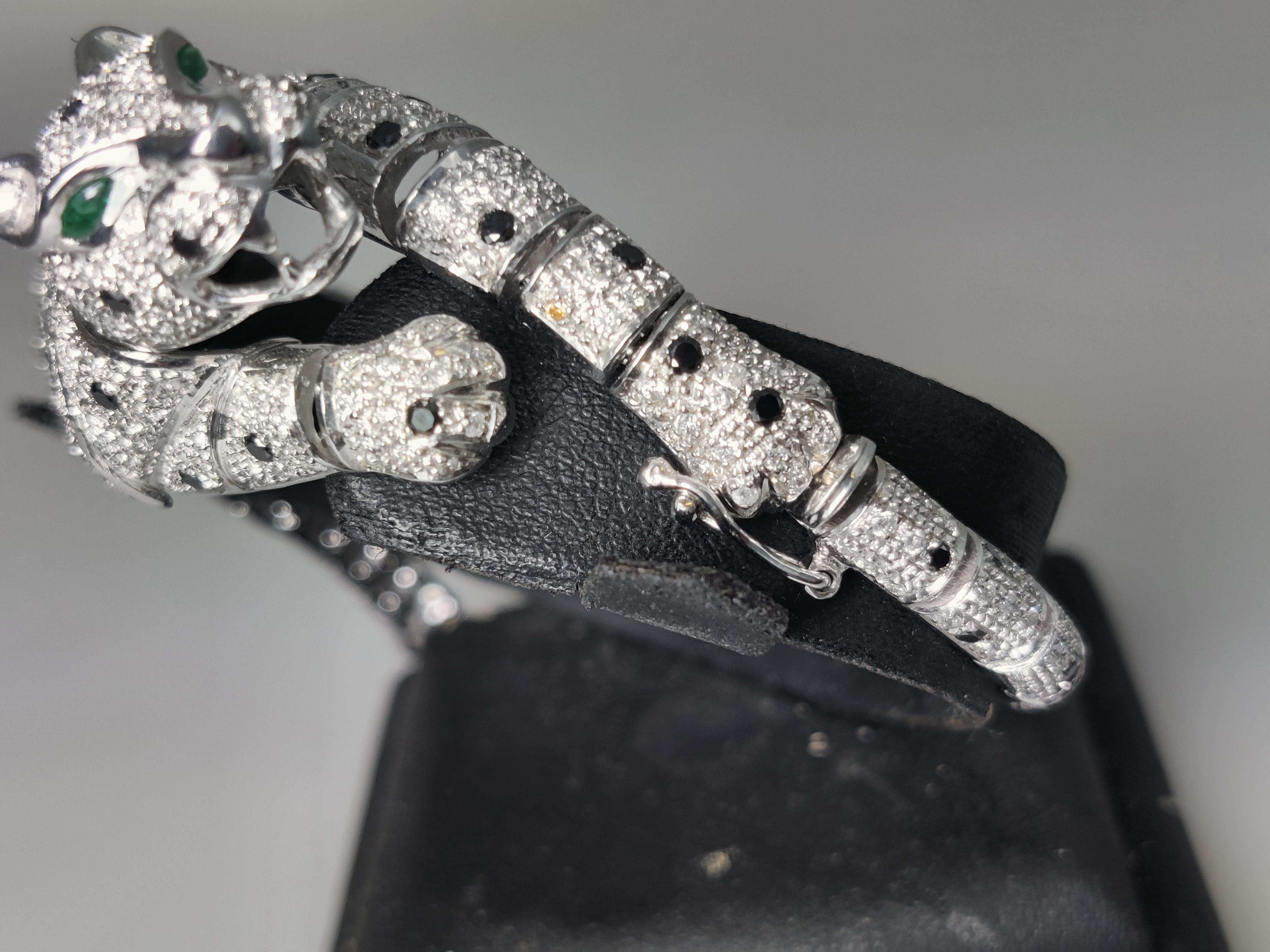 Broche Pulsera Pantera 18 K Diamantes en venta 4