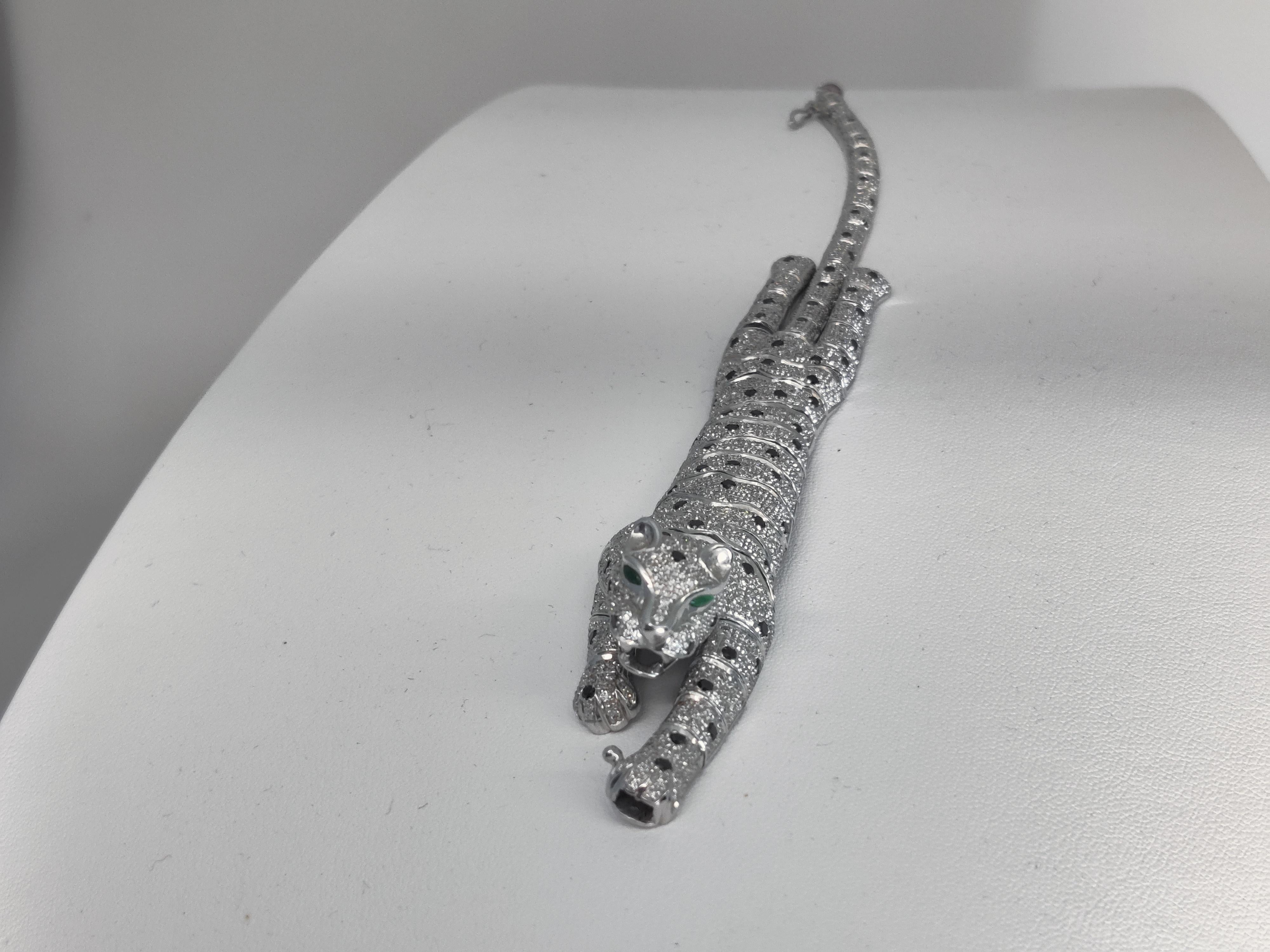 Broche Pulsera Pantera 18 K Diamantes en venta 5