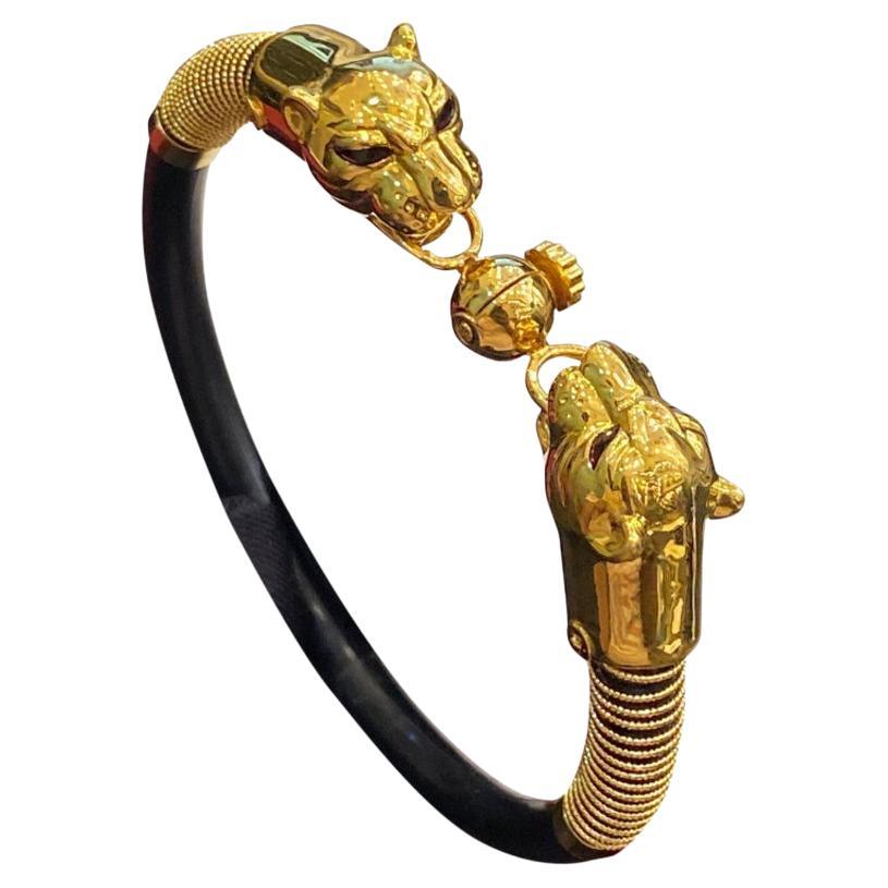 Atemberaubendes Pantherarmband aus 22 Karat Gold