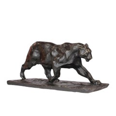 Sculpture en bronze Panthère