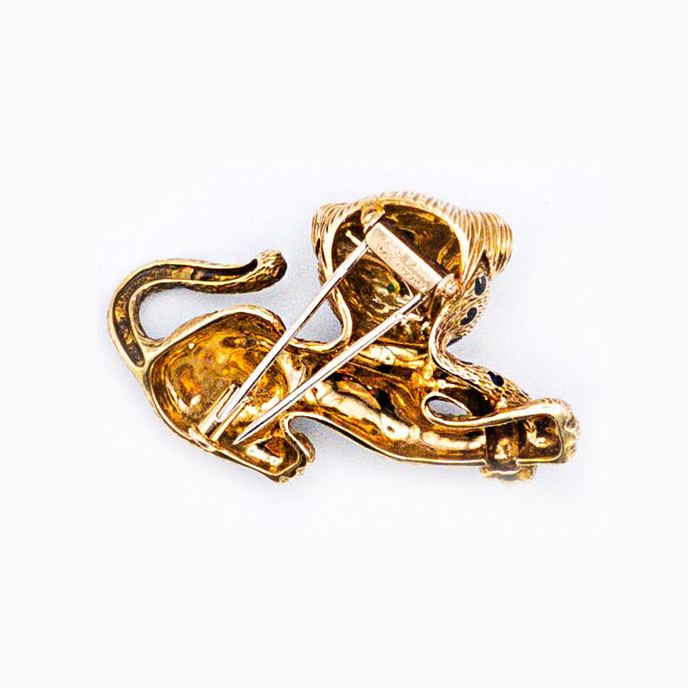 Cabochon Panther Brooch by FRED Paris For Sale