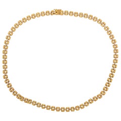 Panther Chain Necklace, Panther Chain 14 Karat Yellow Gold and White Gold