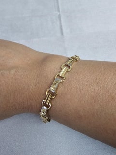 Panther Design on Mother of Pearl Link Bracelet