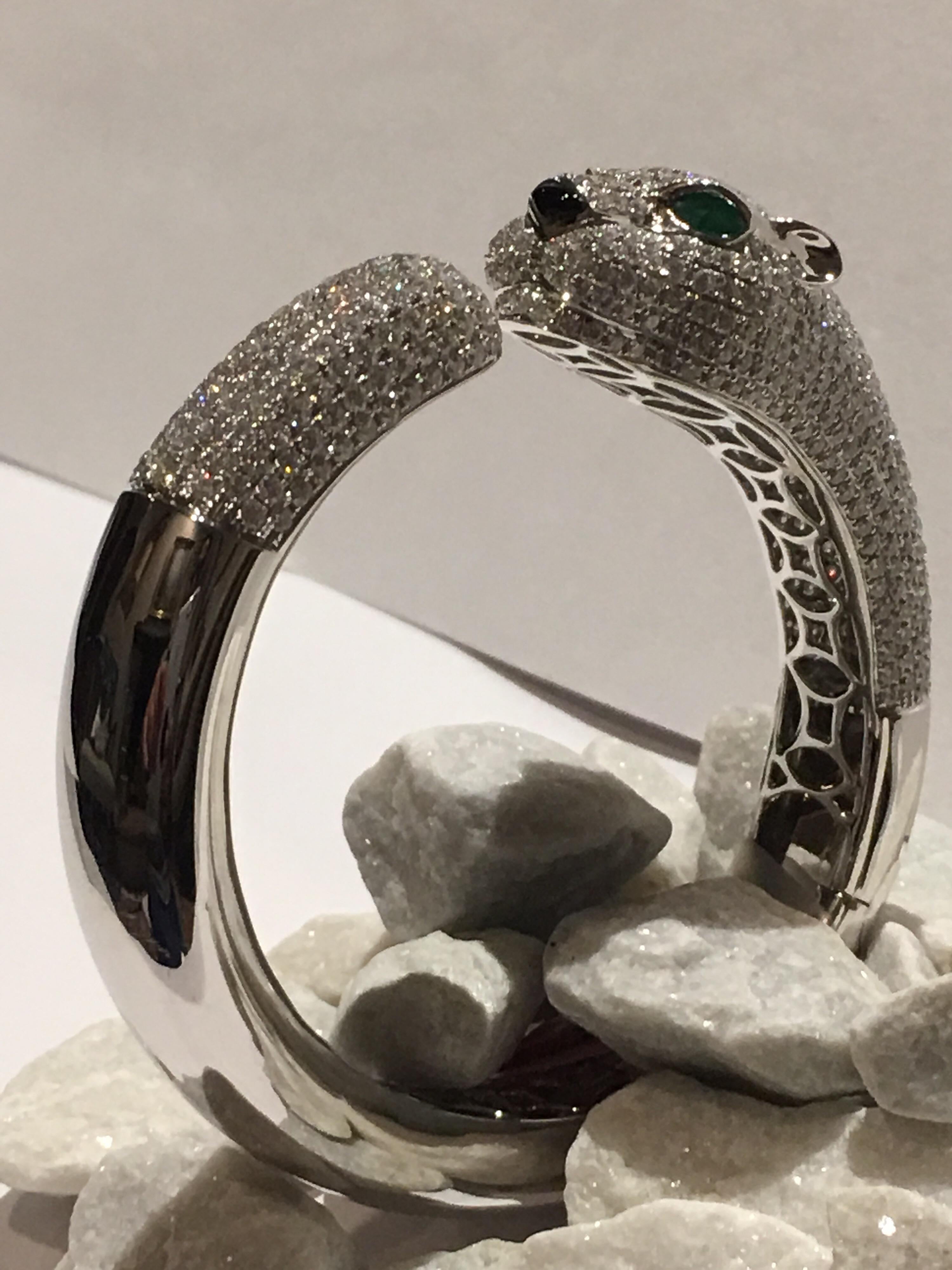 Women's Panther Diamond Bangle Bracelet
