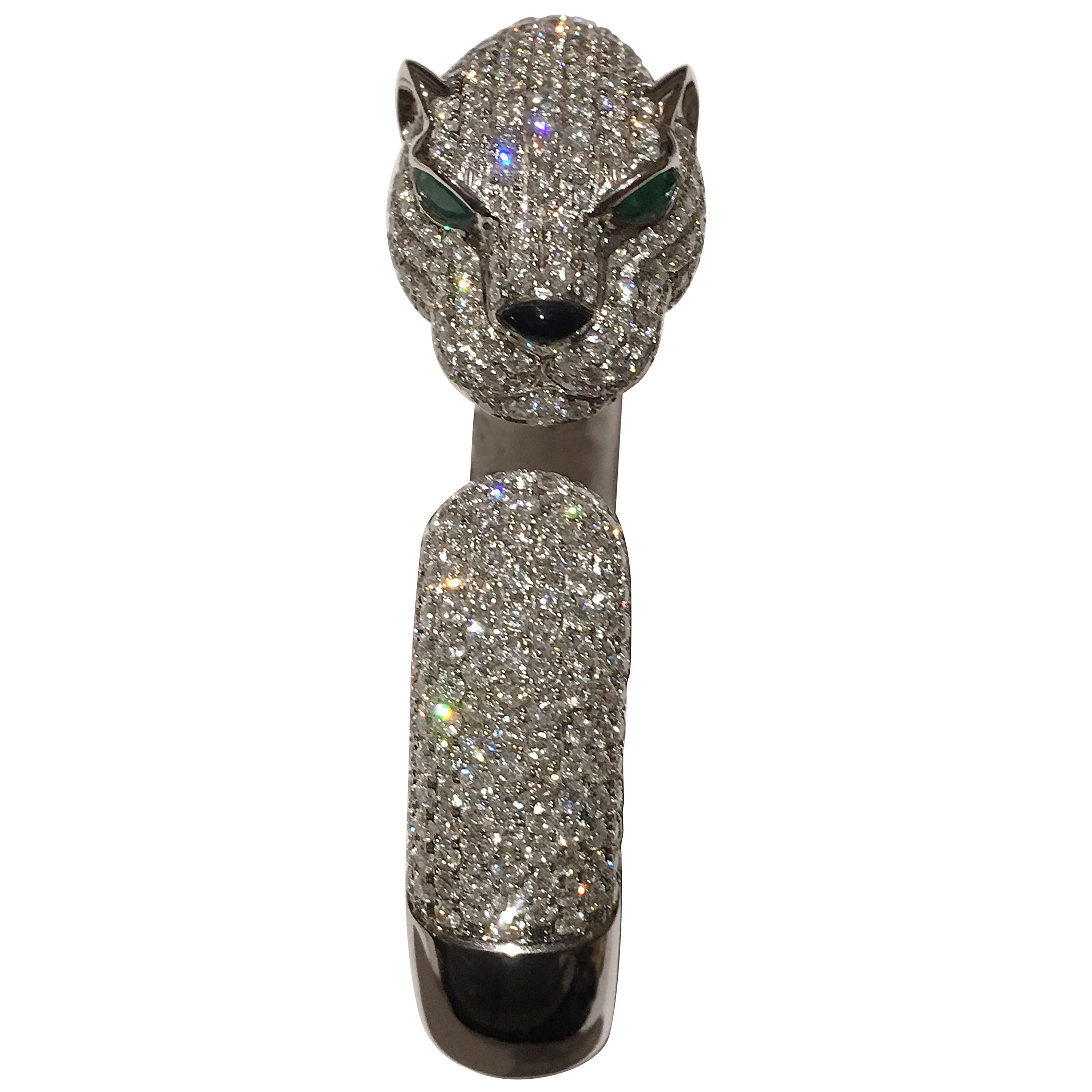 Panther Diamond Bangle Bracelet