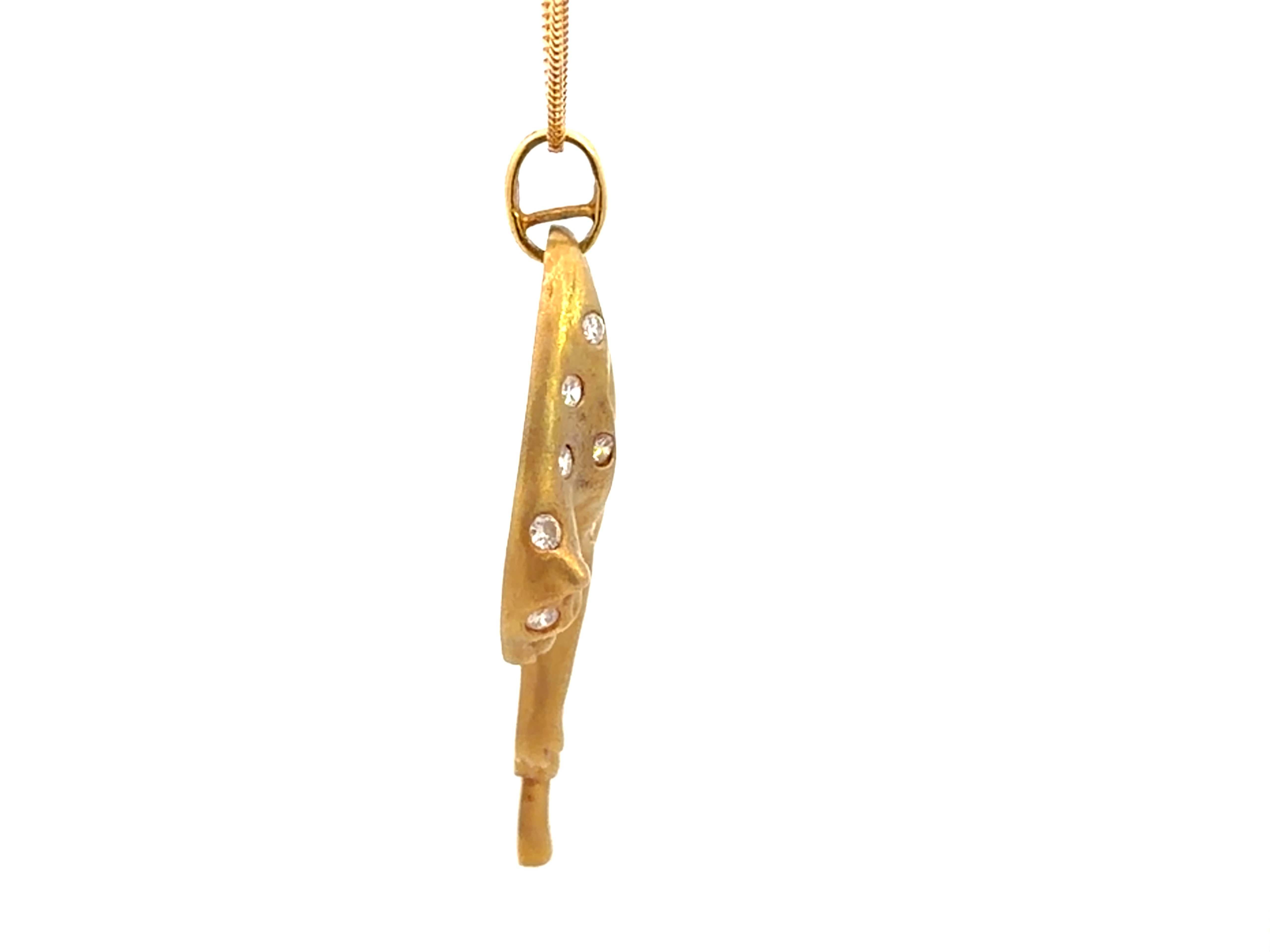 Collier Panthère Diamant Oeil d'Emeraude Or Jaune 18k en vente 4