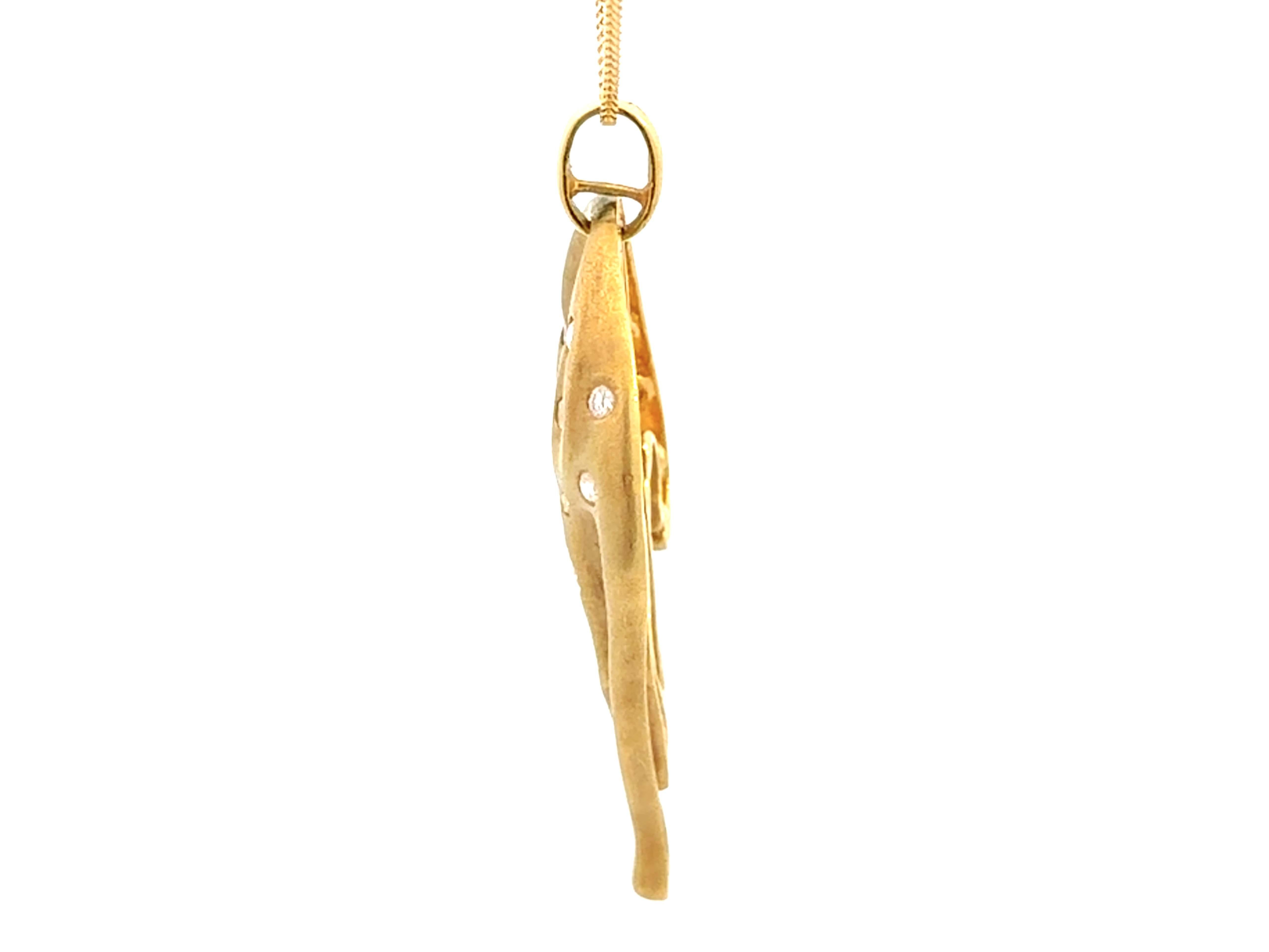 Collier Panthère Diamant Oeil d'Emeraude Or Jaune 18k en vente 5