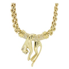 Vintage Panther Diamond Necklace in 18 Karat Gold
