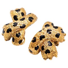 Vintage Ombre Féline Panther Earrings by FRED Paris