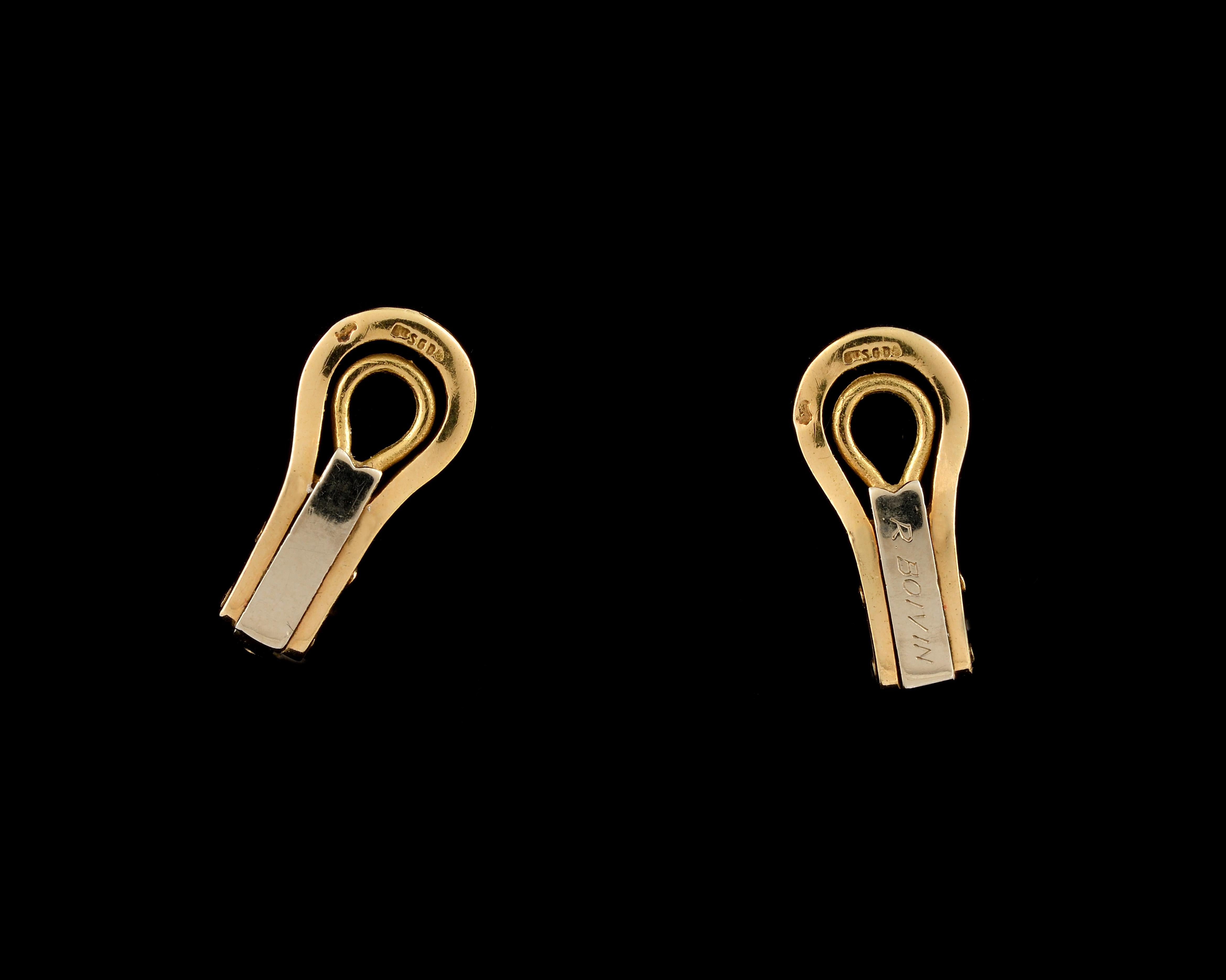 Round Cut Panther Earrings from Maison René Boivin For Sale