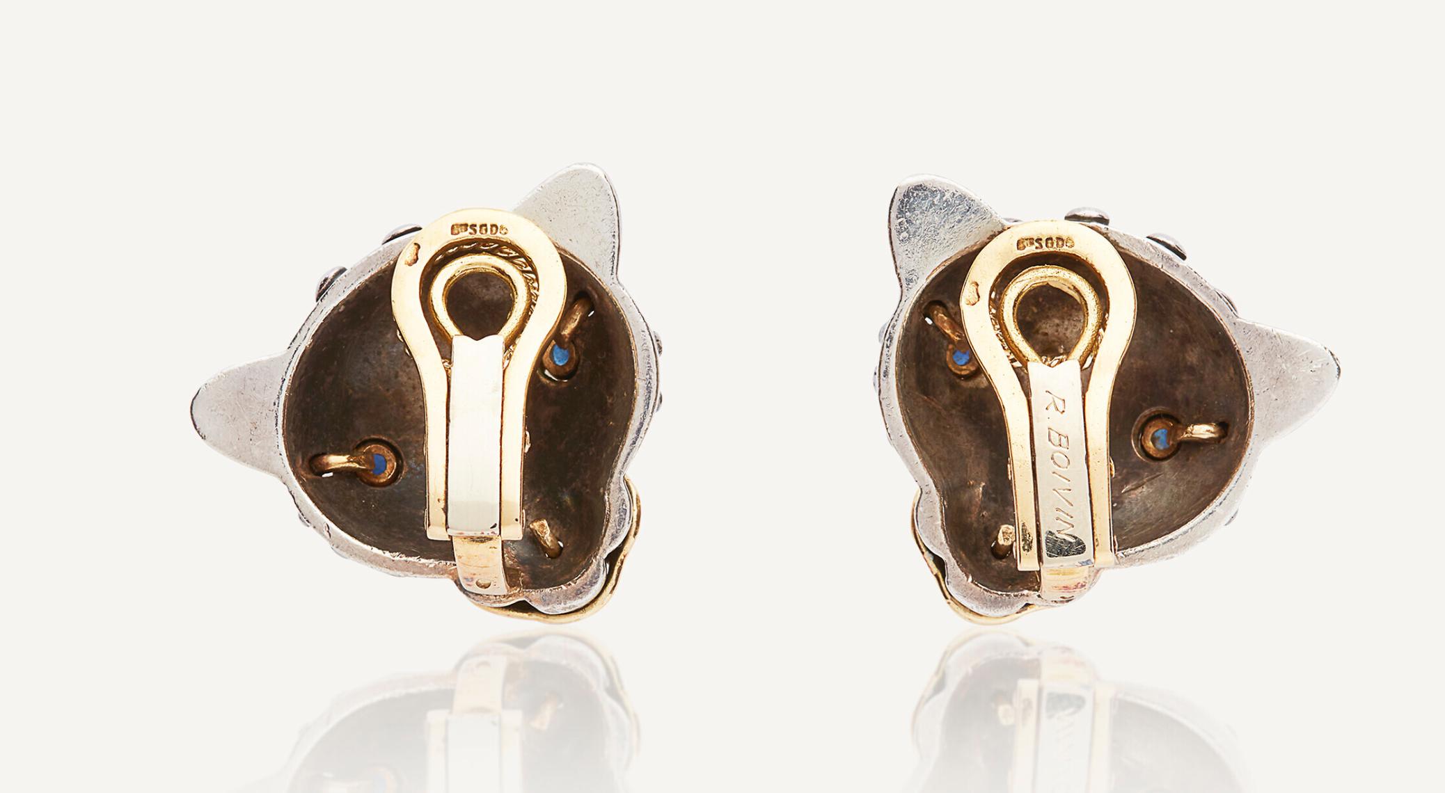 Panther Earrings from Maison René Boivin In Good Condition For Sale In PARIS, FR