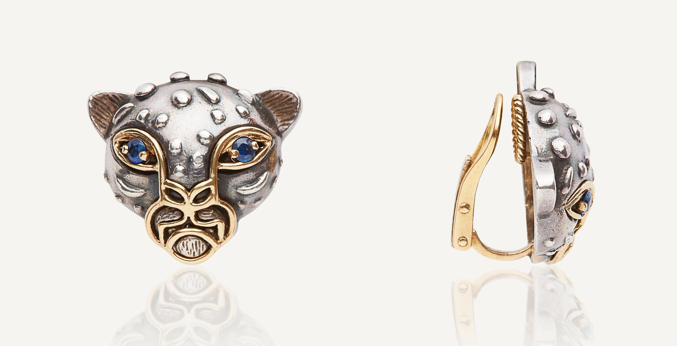 Women's Panther Earrings from Maison René Boivin For Sale
