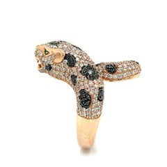 Panther Effy 14K Rose Gold, 1.75 CTW Diamond and Emerald Panther Ring