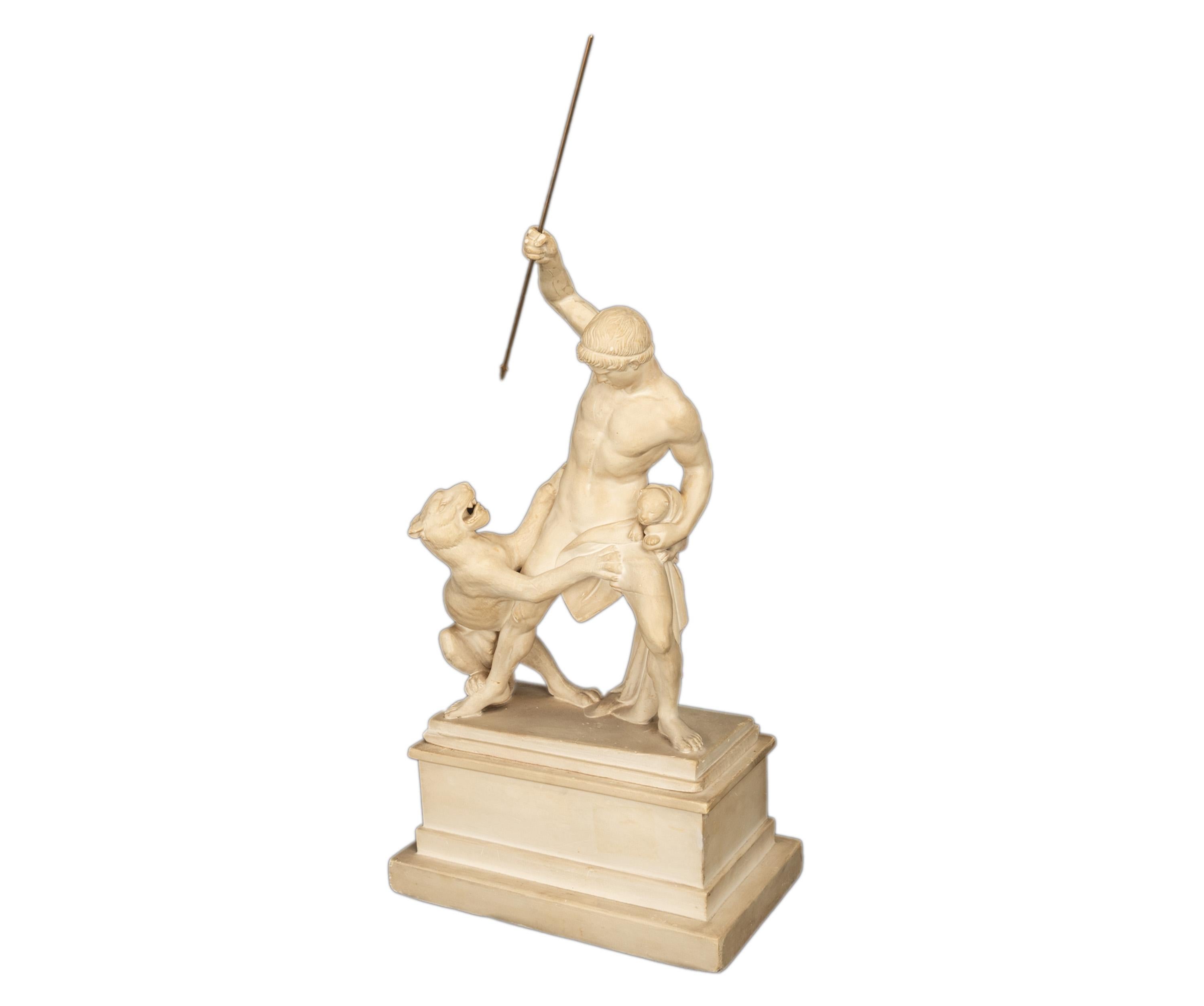 Dänische Skulptur „Panther Jäger“ Neoklassizistische Statue Jens Adolph Jerichau 1846  (Neoklassisch) im Angebot