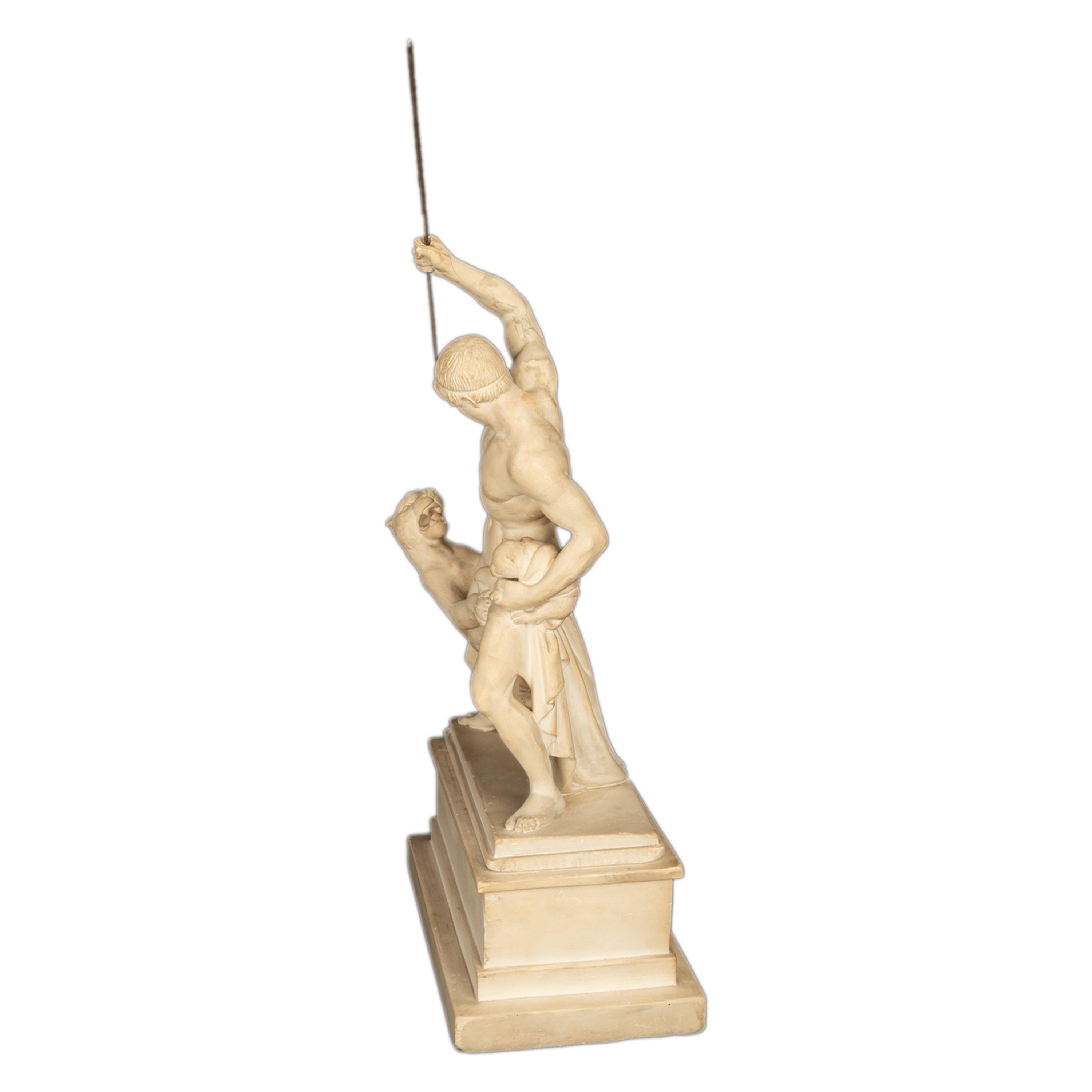 Danois Sculpture danoise néoclassique « chasseur de panthères » Jens Adolph Jerichau 1846  en vente