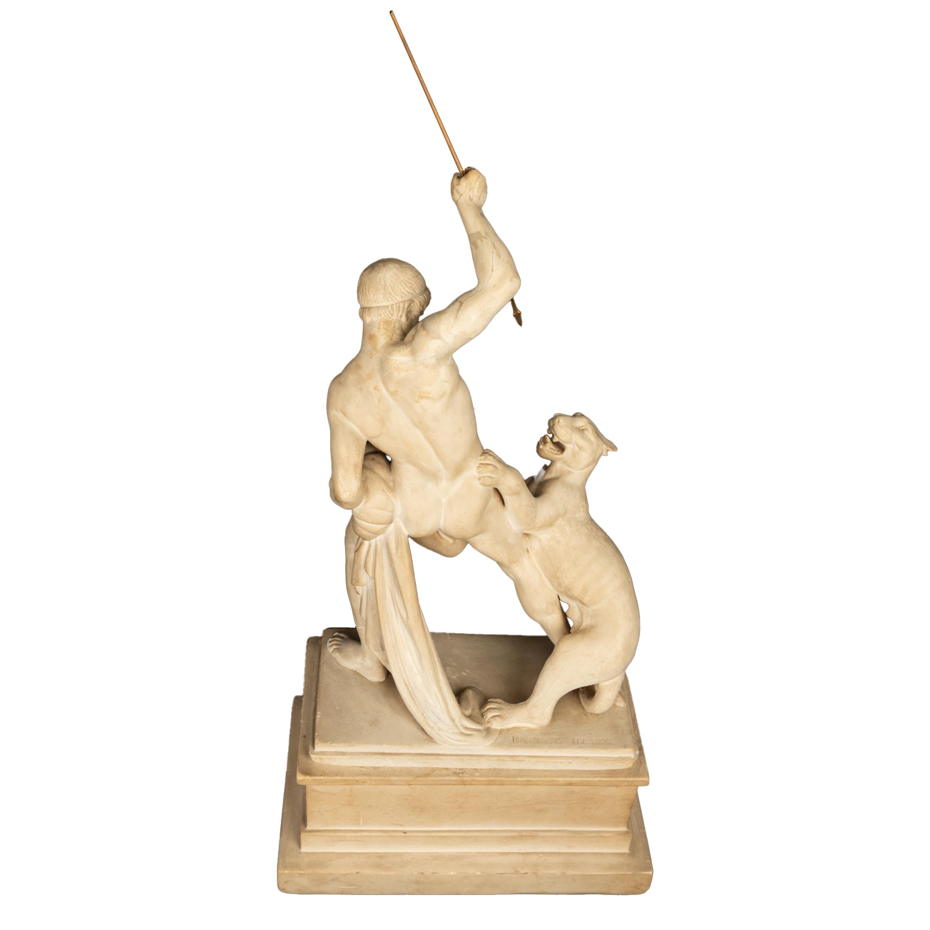 Dänische Skulptur „Panther Jäger“ Neoklassizistische Statue Jens Adolph Jerichau 1846  (Mittleres 19. Jahrhundert) im Angebot