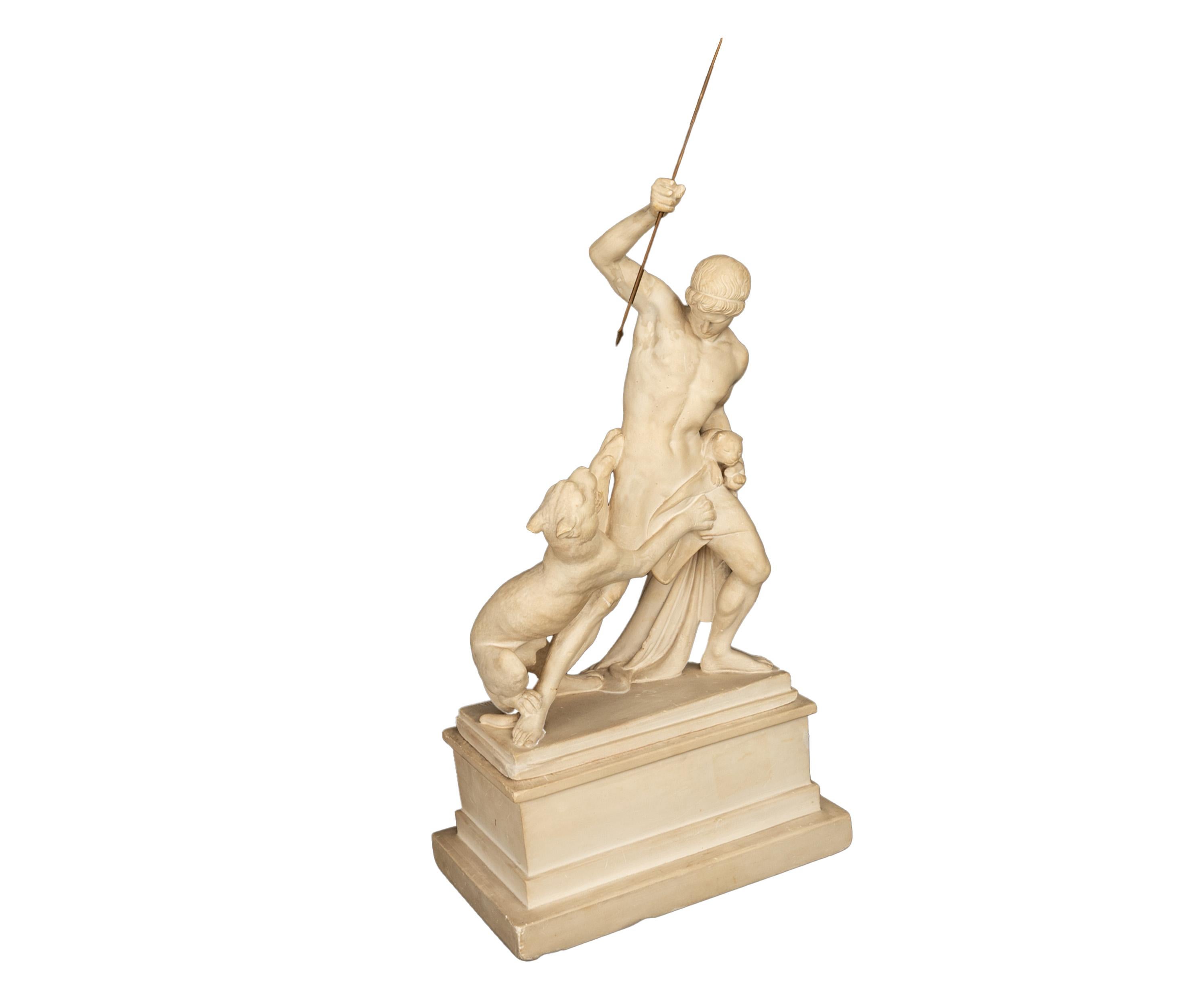 Dänische Skulptur „Panther Jäger“ Neoklassizistische Statue Jens Adolph Jerichau 1846  (Messing) im Angebot