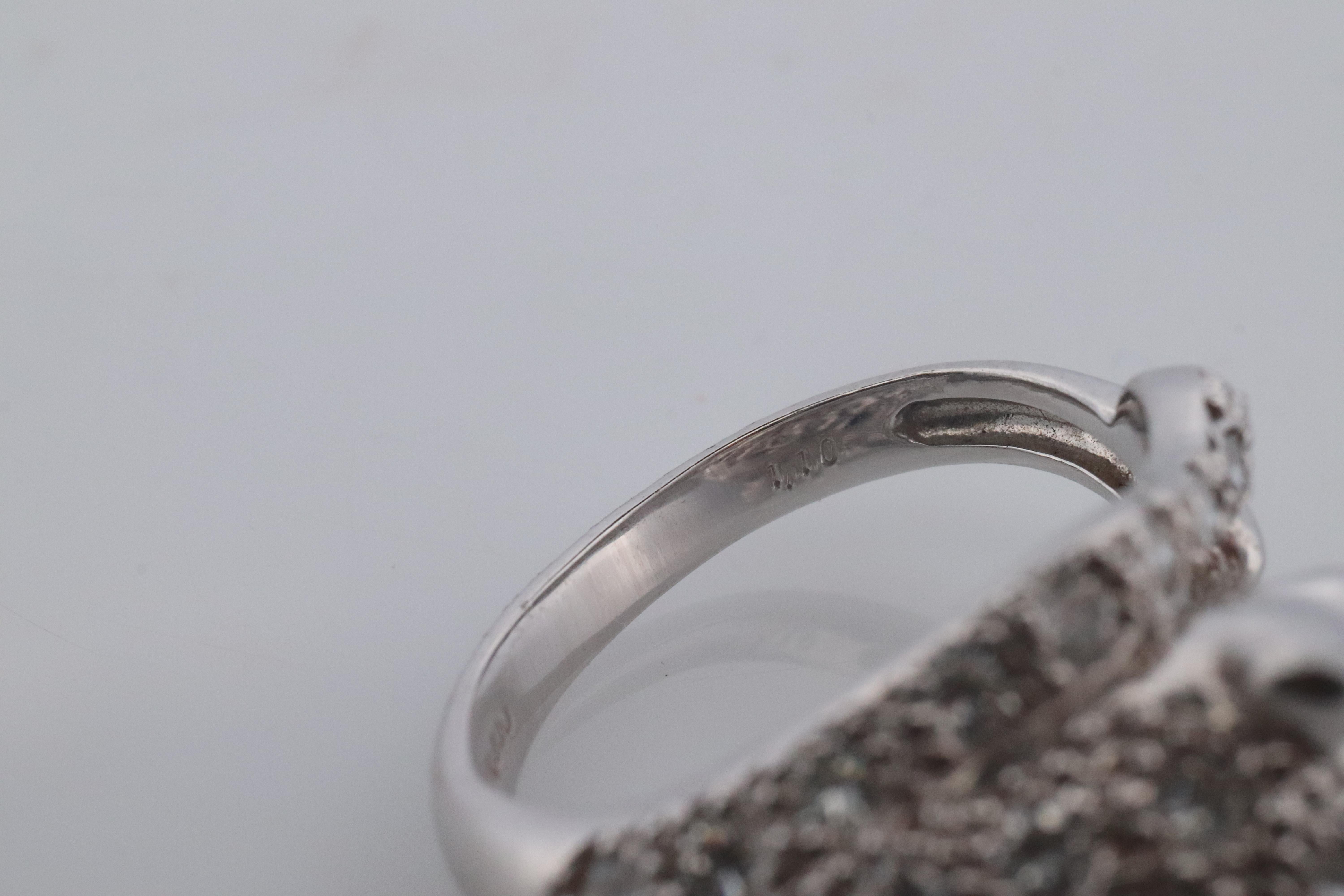 Bague Panthère léopard Jaguar Cheetah en platine. Bandeau incrusté de diamants. en vente 5