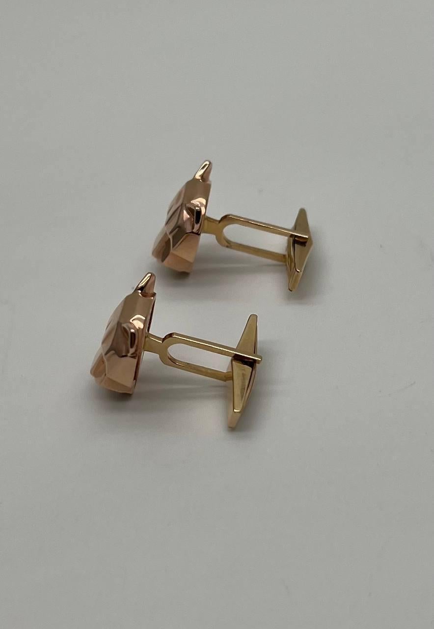 Taglio misto Gemelli con occhio di pantera leopardo giaguaro leone in oro rosa 14K con smeraldi verdi in vendita