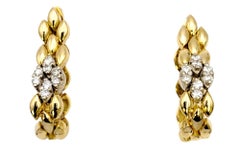 Panther Link Convertible Drop / Hoop Earrings with Diamonds in 18 Karat Gold