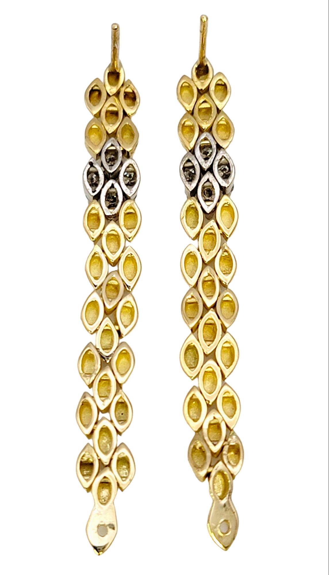Women's Panther Link Convertible Drop / Hoop Earrings with Diamonds in 18 Karat Gold For Sale